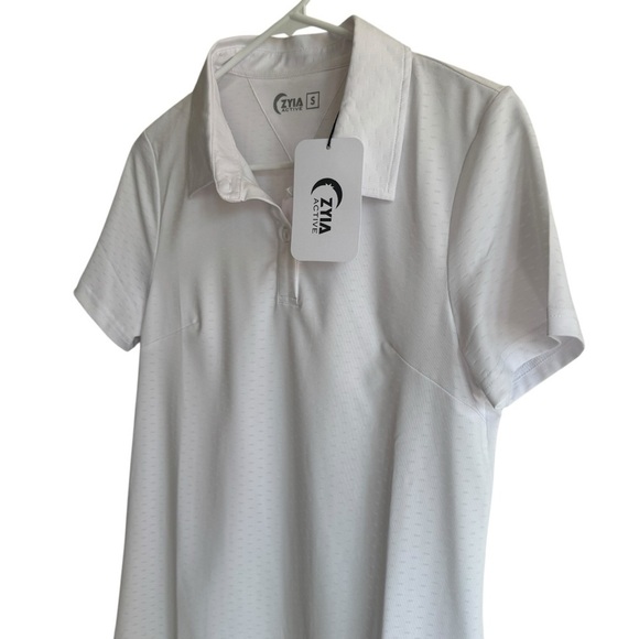 NWT ZYIA Active White Active Slit Polo, Size S - Picture 4 of 11